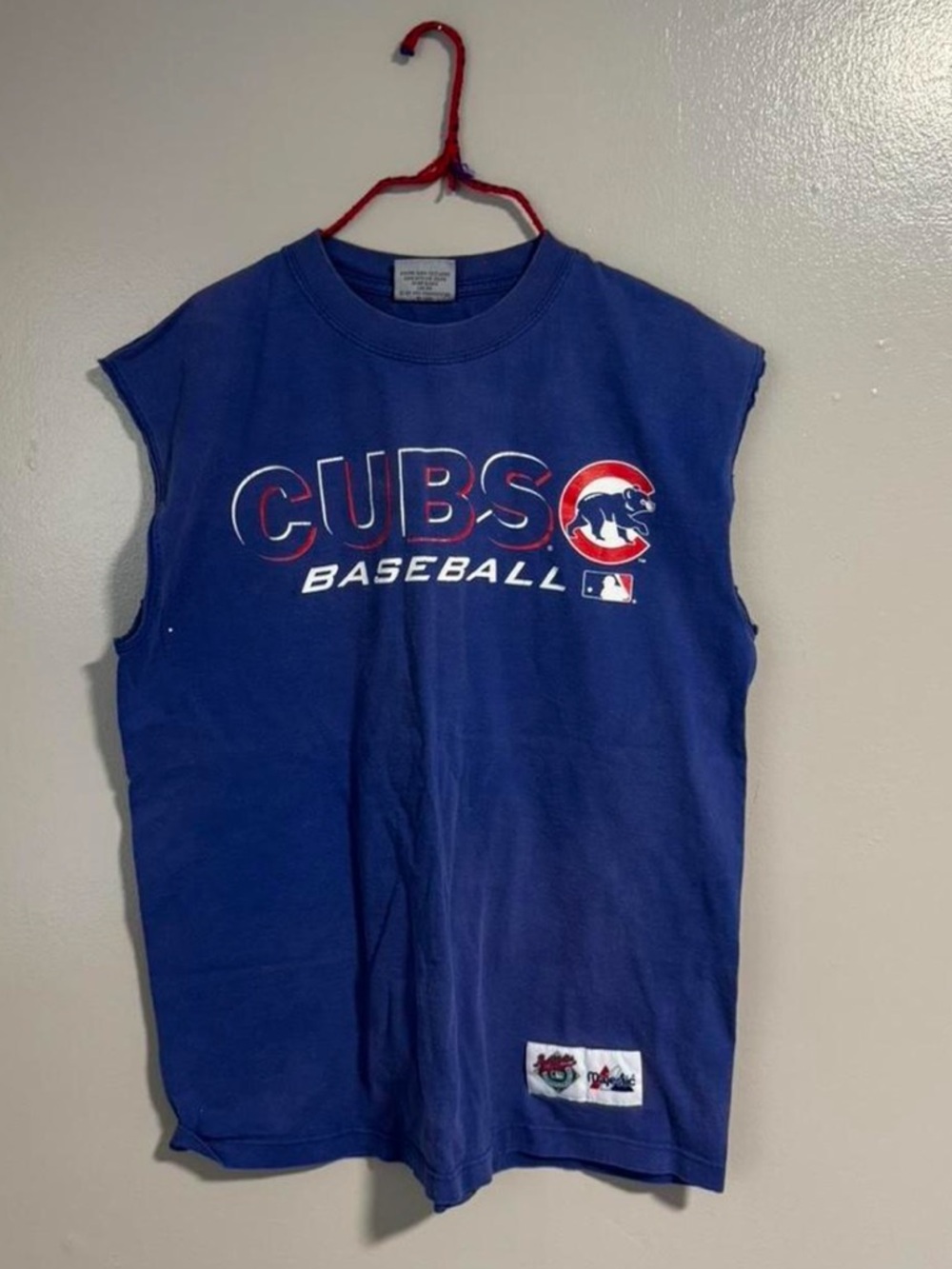 Majestic Royal Blue Cubs Baseball Sleeveless Tank Top men’s large